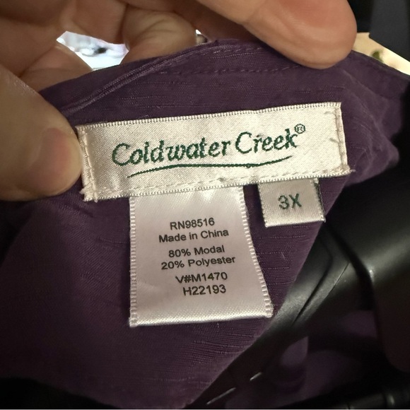 Coldwater Creek Womens Plum Purple Open Front Cardigan Blouse 3X Modal - Picture 3 of 5